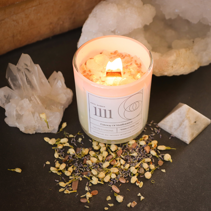 Angel Number 1111 Crystal Intention Candle