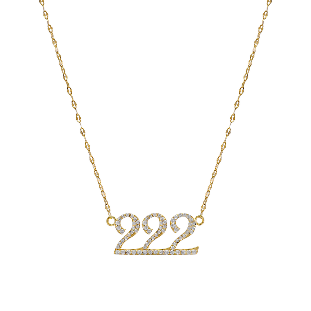 222 Angel Number Necklace Custom Gold Necklace Gift for Her Gold Minimalist  Pendant Number Pendant Necklace Angel Number Jewelry - Etsy
