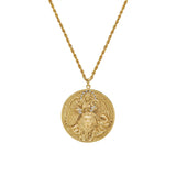 Gold Archangel Ariel Angel Necklace