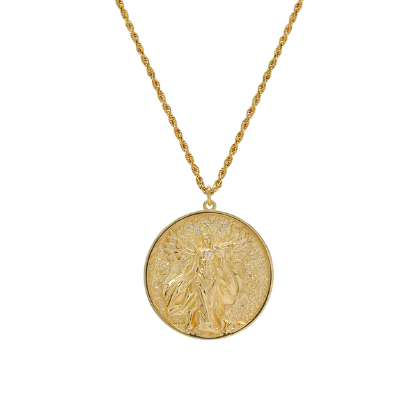 Gold Archangel Jophiel Angel Necklace
