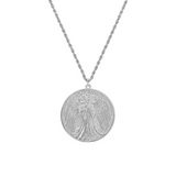 Archangel Chamuel Angel Necklace Silver