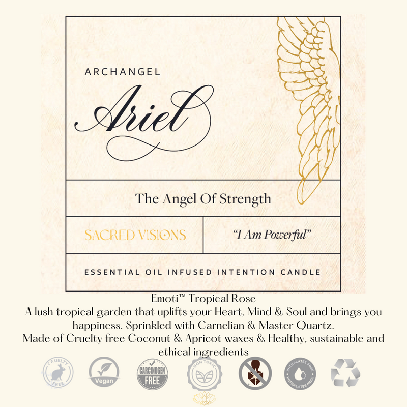Archangel Ariel "The Lioness Of God" Luxury Crystal Intention Candle