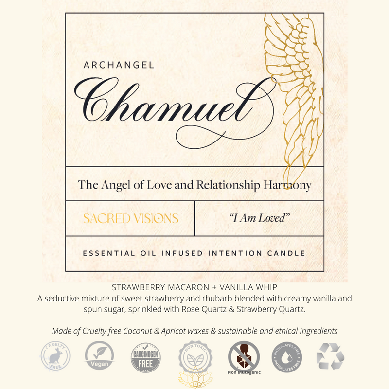Archangel Chamuel "The Angel Of Love" Crystal Intention Candle
