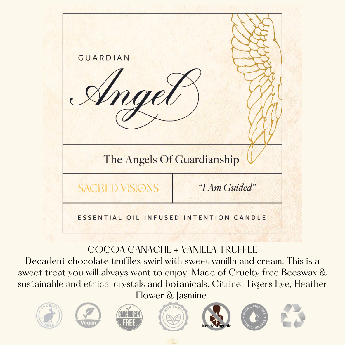 Guardian Angel Crystal Intention Candle Sacred Visions