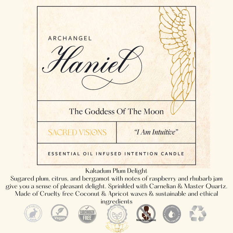 Archangel Haniel "Goddess Of The Moon" Crystal Intention Candle