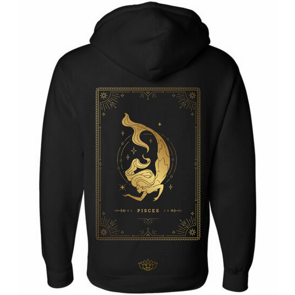 Pisces Oversized Hooded Sweatshirt Black