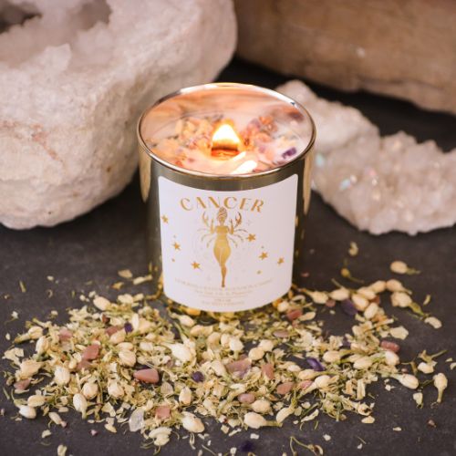 Cancer Celestial Lemurian Crystal Candle Sacred Visions