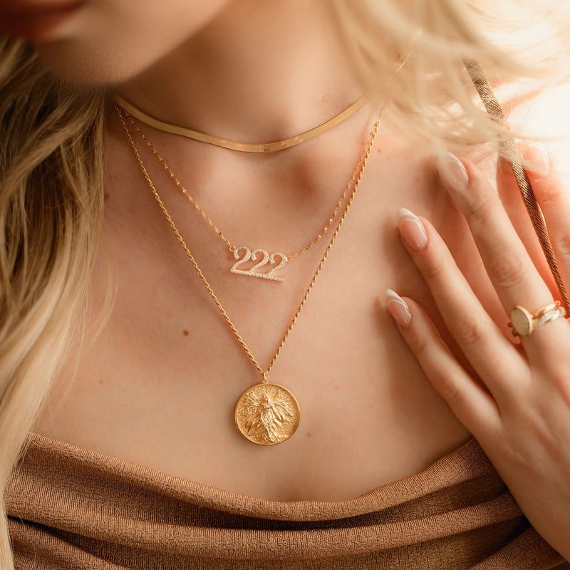 SYNCHRONICITY | 14k Gold Angel Number Necklace – Moonlight at Midnight  Holistics
