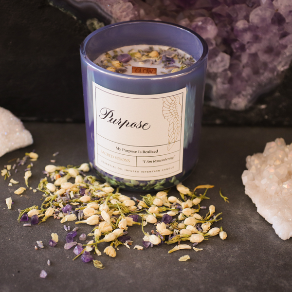 "Purpose" Luxury Crystal Intention Candle