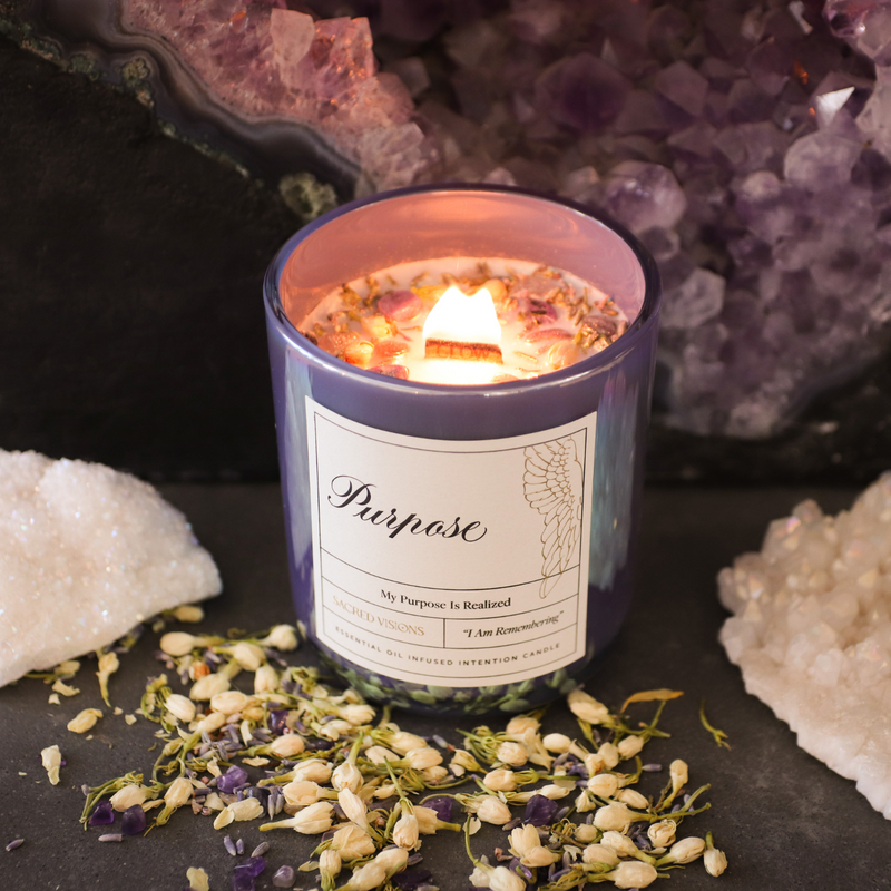 "Purpose" Luxury Crystal Intention Candle
